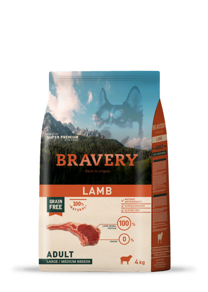 Kisállat webáruház - Bravery Lamb Adult Large/Medium Breeds 4 kg kutyatáp termékek