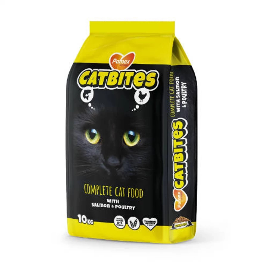 Kisállat webáruház - CatBites | Complete Cat Food | Lazacos–baromfis teljes értékű macskatáp 10 kg termékek
