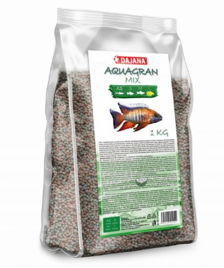 Kisállat webáruház - Dajana | Aquagran Mix | Granulált eledel akváriumi halaknak, L-es méret - 1 Kg termékek