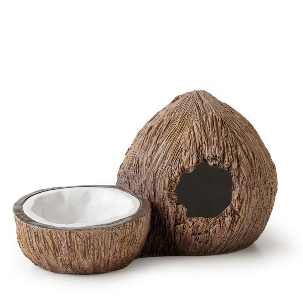 Kisállat webáruház - Exo Terra Coconut Hide & Water Dish | Kókuszbarlang és itató termékek