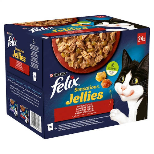 Kisállat webáruház - Felix | Sensations Jellies - aszpikos macska eledel - házias válogatás - 24x85g termékek