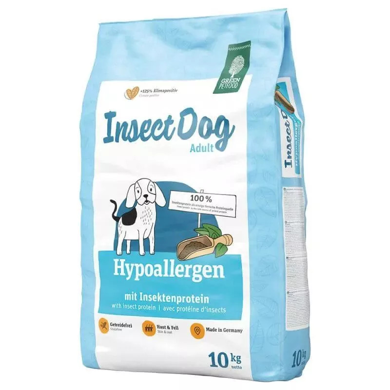 Kisállat webáruház - Green Petfood InsectDog Hypoallergen | Hipoallergén, rovarfehérjés teljes értékű száraztáp érzékeny kutyáknak – 10 kg termékek