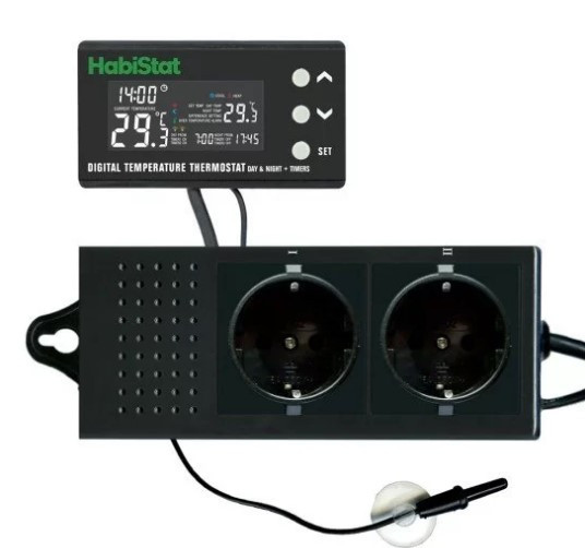 Kisállat webáruház - HabiStat | Digital Thermostat Day/Night Timer | Digitális termosztát nappali–éjszakai időzítővel terráriumi hüllőknek - 600 W termékek