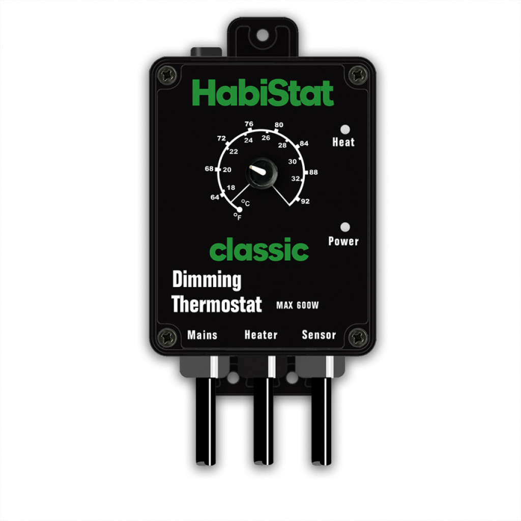 Kisállat webáruház - HabiStat | Dimming Thermostat Black | Analóg hőszabályzó hüllő terráriumokhoz - 600W termékek