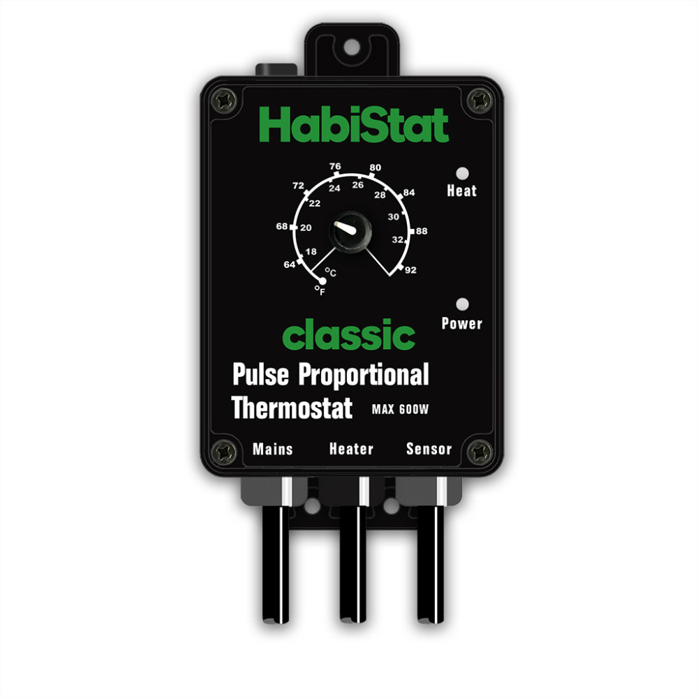 Kisállat webáruház - HabiStat | Pulse Thermostat Black | Analóg hőszabályzó hüllő terráriumokhoz - 600W termékek