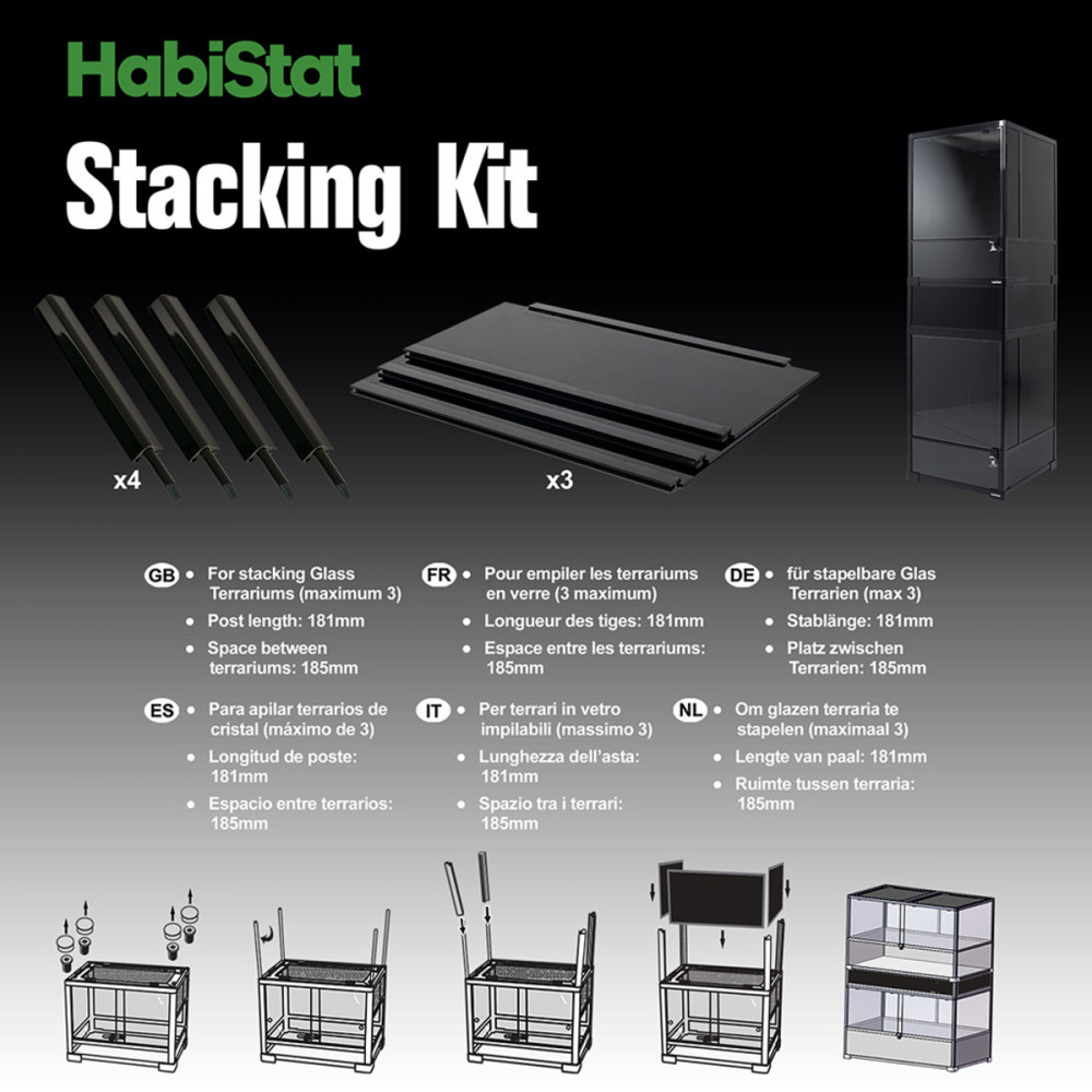 Kisállat webáruház - HabiStat | Stacking kit for Terrarium | Egymása építhető terráriumokhoz bővítő készlet - 60x45 cm termékek