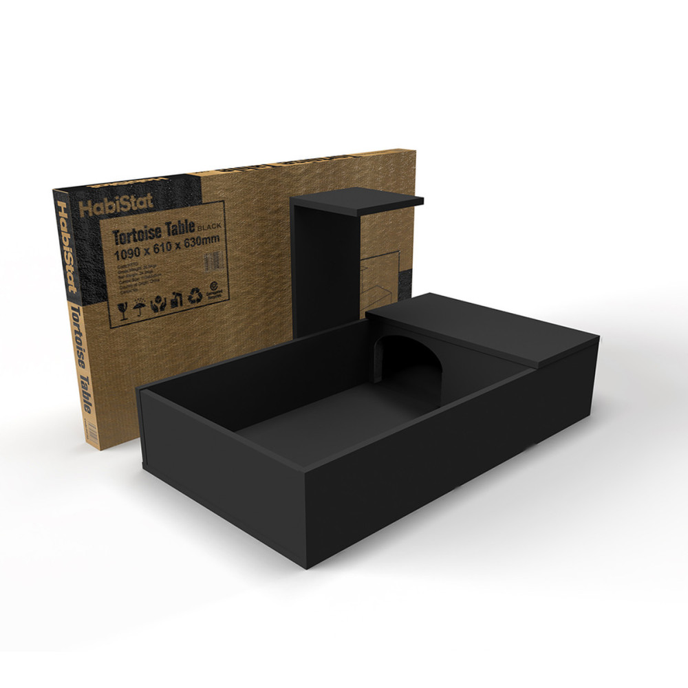 Kisállat webáruház - HabiStat | Torotise Table Black | Strapabíró dekoratív asztal teknősök és kisállatok számára - 109x61 cm termékek