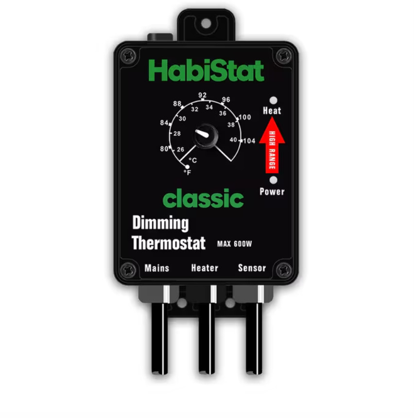 Kisállat webáruház - Habistat | High Range Dimming Thermostat Black | Analóg hőszabályzó hüllő terráriumokhoz - 600W termékek