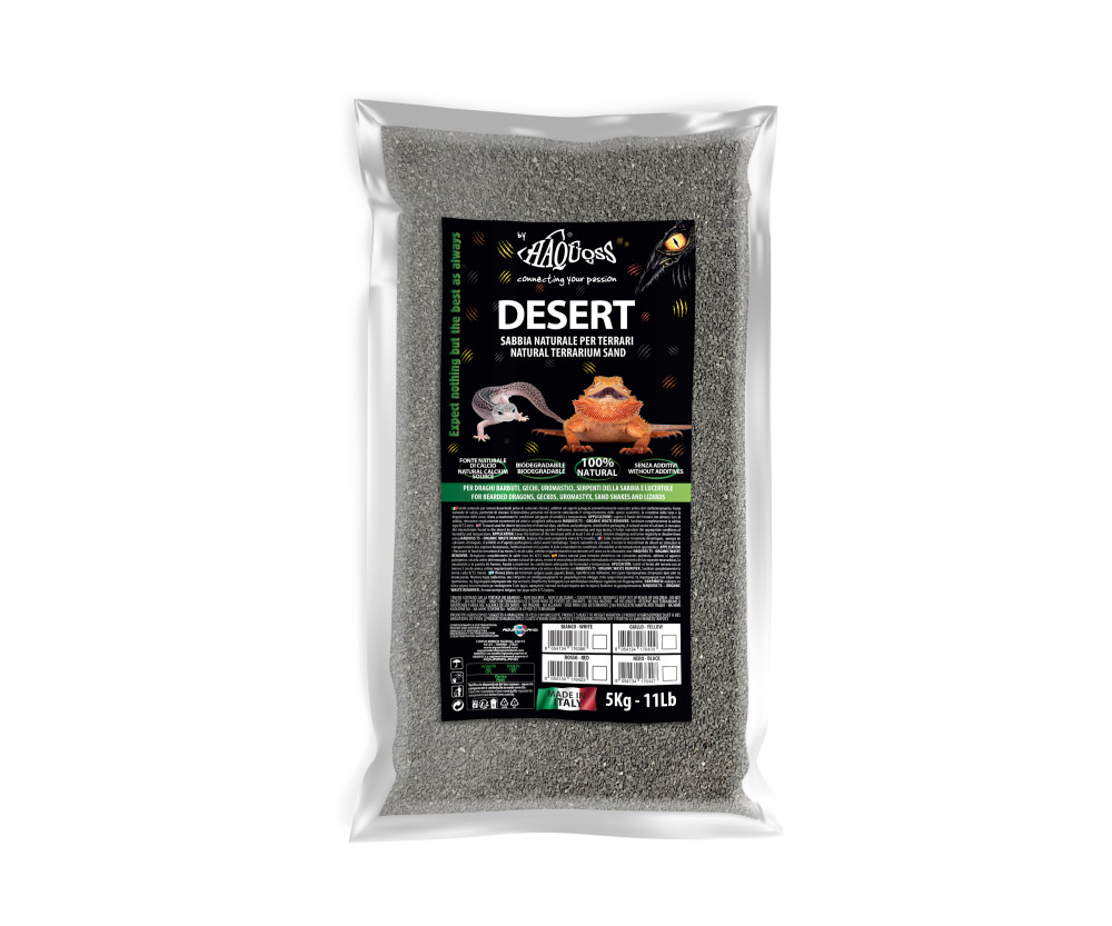 Kisállat webáruház - Haquoss | Desert Black Calcium Sand | Emészthető kalciumos homok hüllők számára - 5 Kg termékek