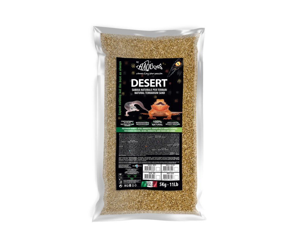 Kisállat webáruház - Haquoss | Desert Yellow Calcium Sand | Emészthető kalciumos homok hüllők számára - 5 Kg termékek