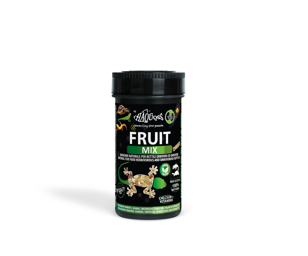 Kisállat webáruház - Haquoss | Fruit Mix Dried | Liofilizált gyümölgy mix növény- és mindenevő hüllőknek - 1000 ml termékek