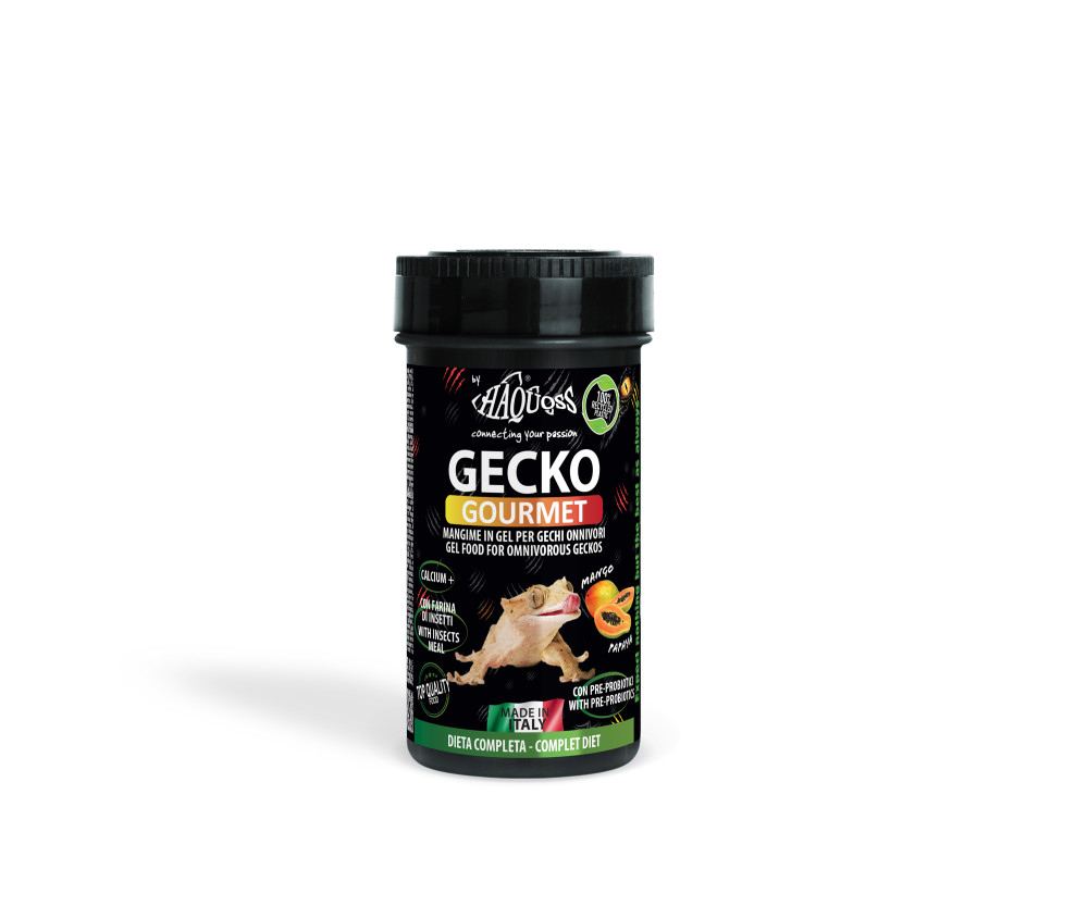 Kisállat webáruház - Haquoss | Gecko Gourmet Mango & Papaya | Mangó és papaya táp gekkók számára - 250 ml termékek