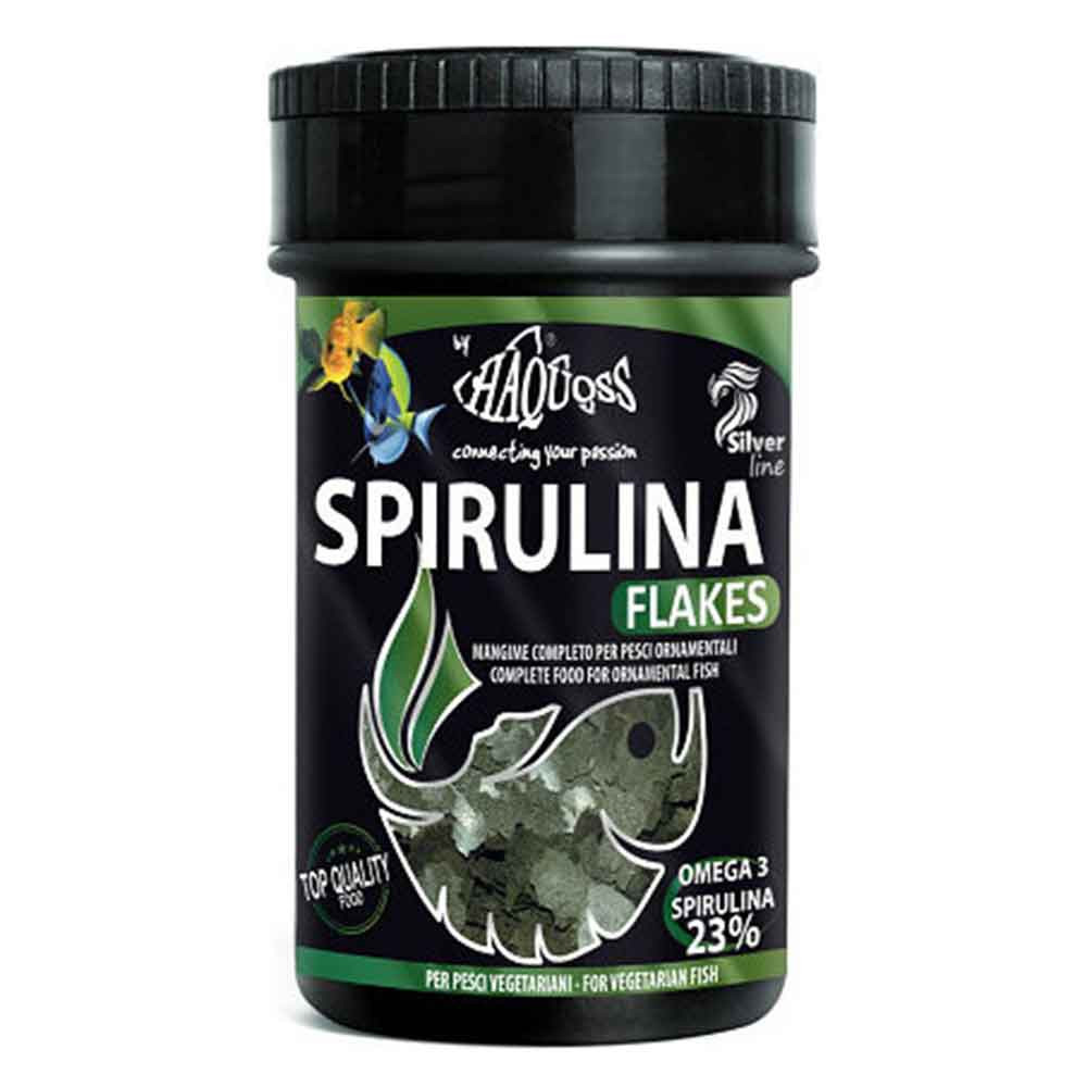 Kisállat webáruház - Haquoss | SPIRULINA FLAKES | Teljes értékű spirulina lemezes, akváriumi haltáp - 1000 ml / 160 g termékek