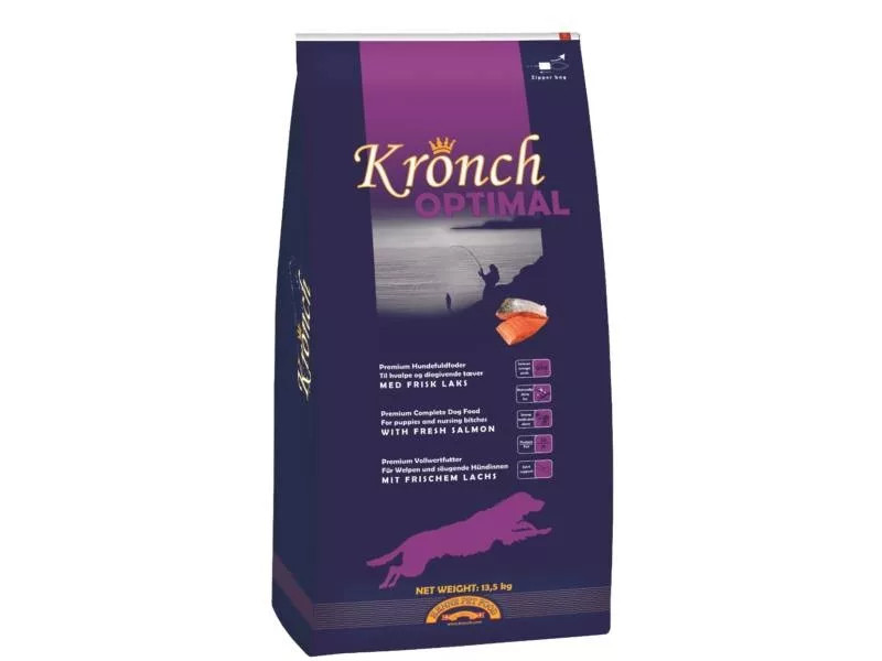 Kisállat webáruház - Henne Kronch | Optimal – lazacos eledel kölyökkutyáknak, szoptatós szukáknak és sportkutyáknak - 13,5 kg termékek