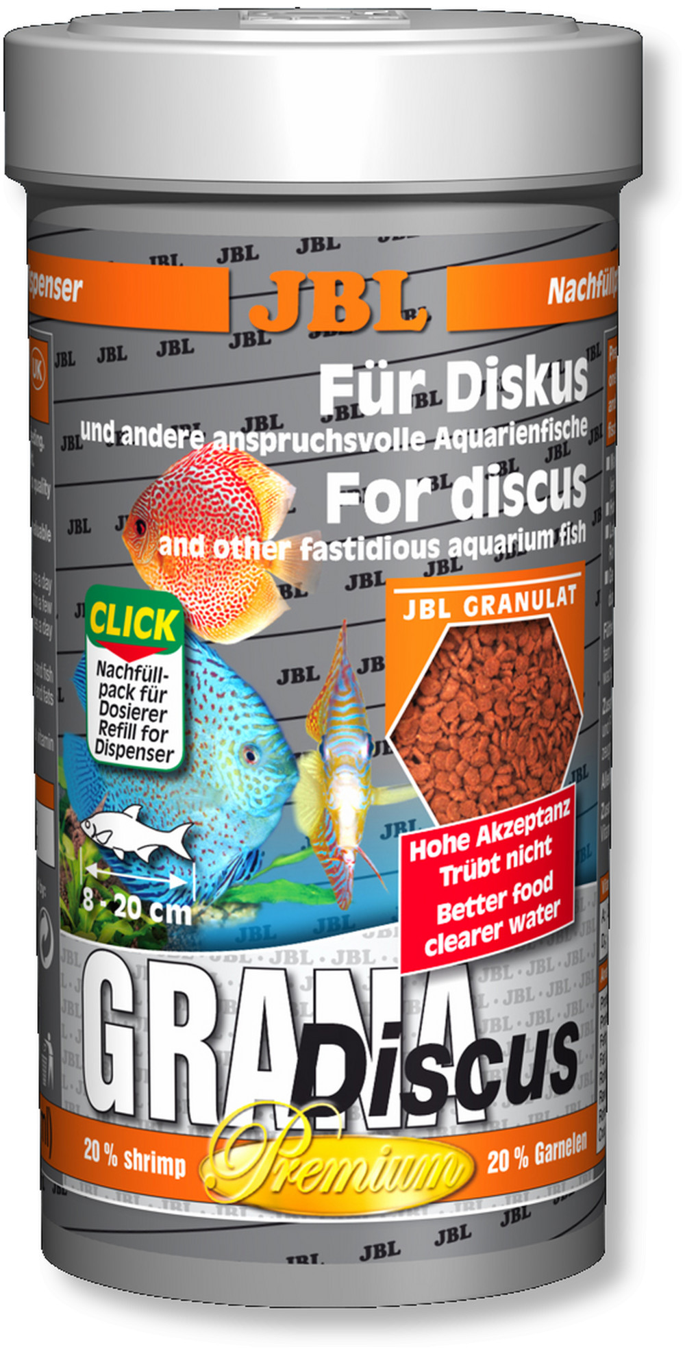 Kisállat webáruház - JBL | GranaDiscus | Prémium alapélelmiszer | Granulátum táplálék | Diszkoszhalak számára - 440g/1liter termékek