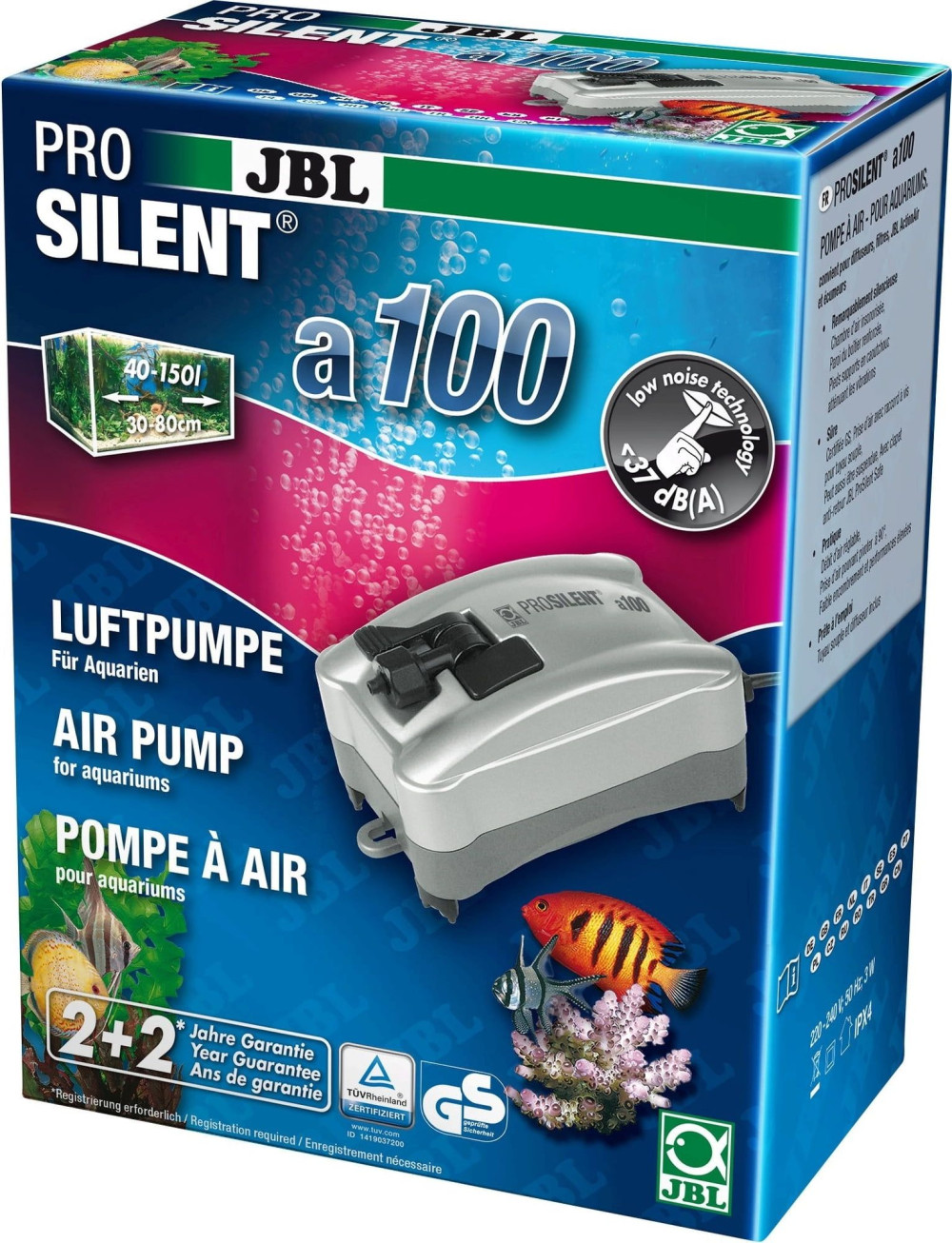 Kisállat webáruház - JBL PROSILENT a100 | Légszivattyú édesvízi és tengervizes akváriumokhoz - 40-150 L termékek