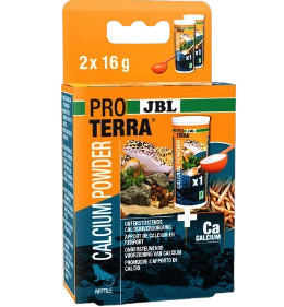 Kisállat webáruház - JBL | PROTERRA calcium powder | Kiegészítő eleség (kálcium) hüllők részére - 2x25 ml/32 g termékek