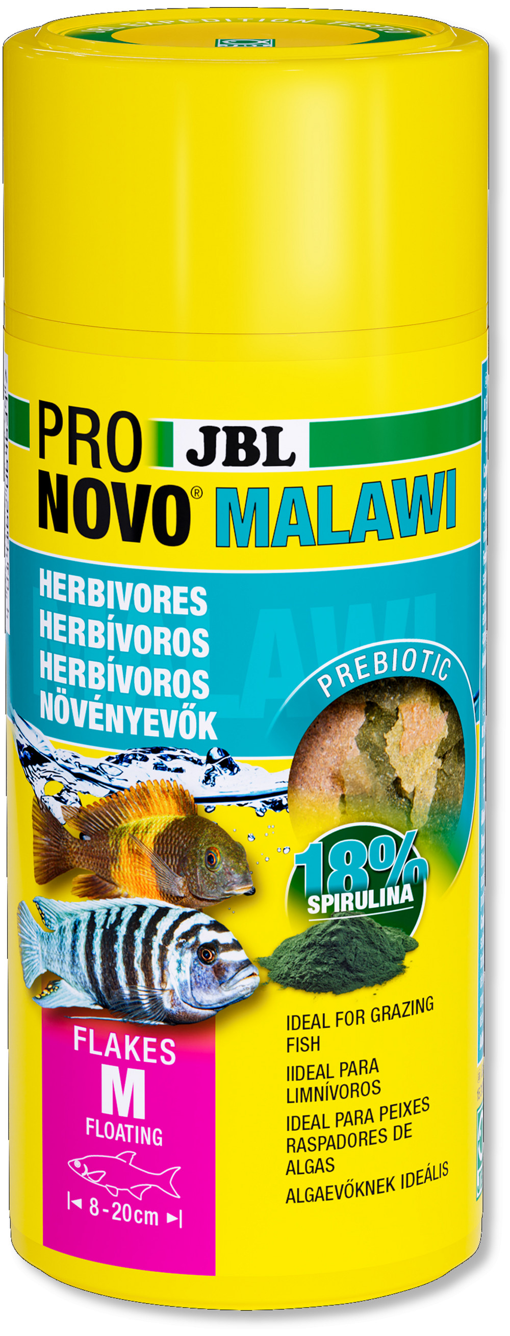 Kisállat webáruház - JBL | ProNovo | Malawi | Flakes M | Lemezes díszhaltáp | Sügér félék számára - 1000ml/500g termékek