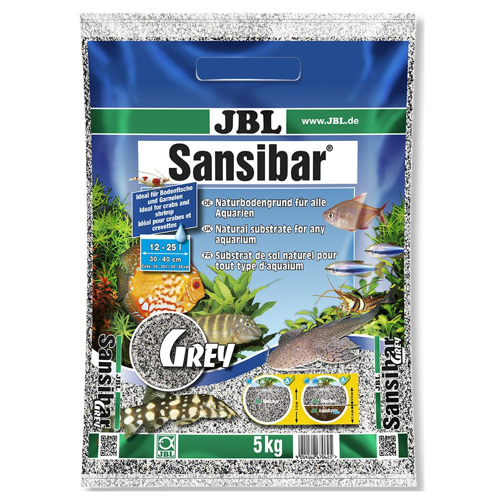Kisállat webáruház - JBL Sansibar Grey | Talaj (szürke színű, finomszemcsés) édes- és sósvízi akváriumokhoz - 5 Kg termékek