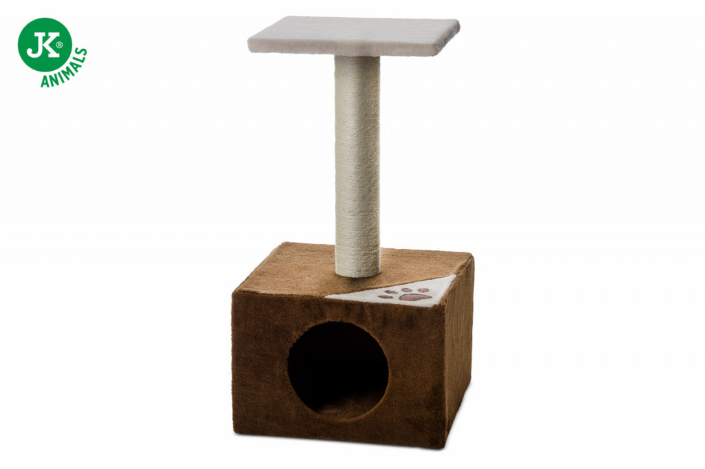 Kisállat webáruház - JK | DIABLO plüss macskaház bézs/barna 36x36x66cm termékek