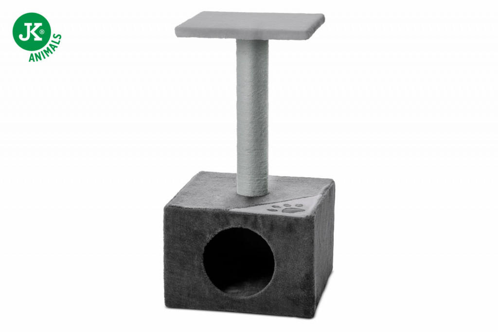 Kisállat webáruház - JK | DIABLO plüss macskaház szürke 36x36x66cm termékek