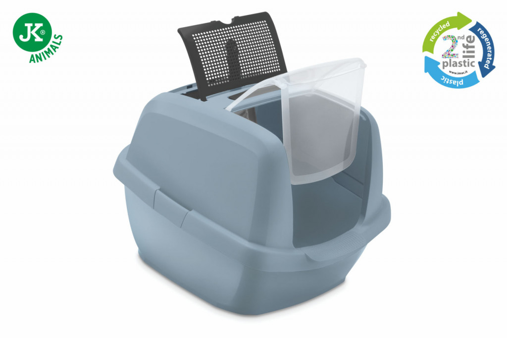 Kisállat webáruház - JK | Macska WC MADDY JUNIOR újrahasznosított anyagból, szűrővel és alomlapáttal - 57×43×41 cm termékek