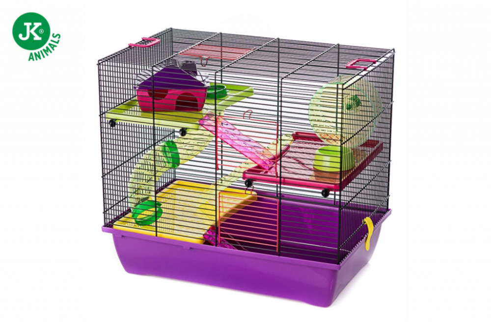Kisállat webáruház - JK | Rágcsáló ketrec felszerelt - 50×33×44.5 cm, lila termékek