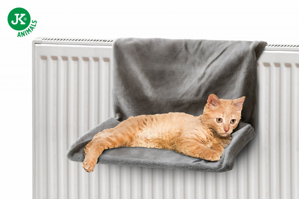 Kisállat webáruház - JK | radiátorra akasztható macska fekhely, mosható szürke plüss huzattal 45*30,5*25cm termékek