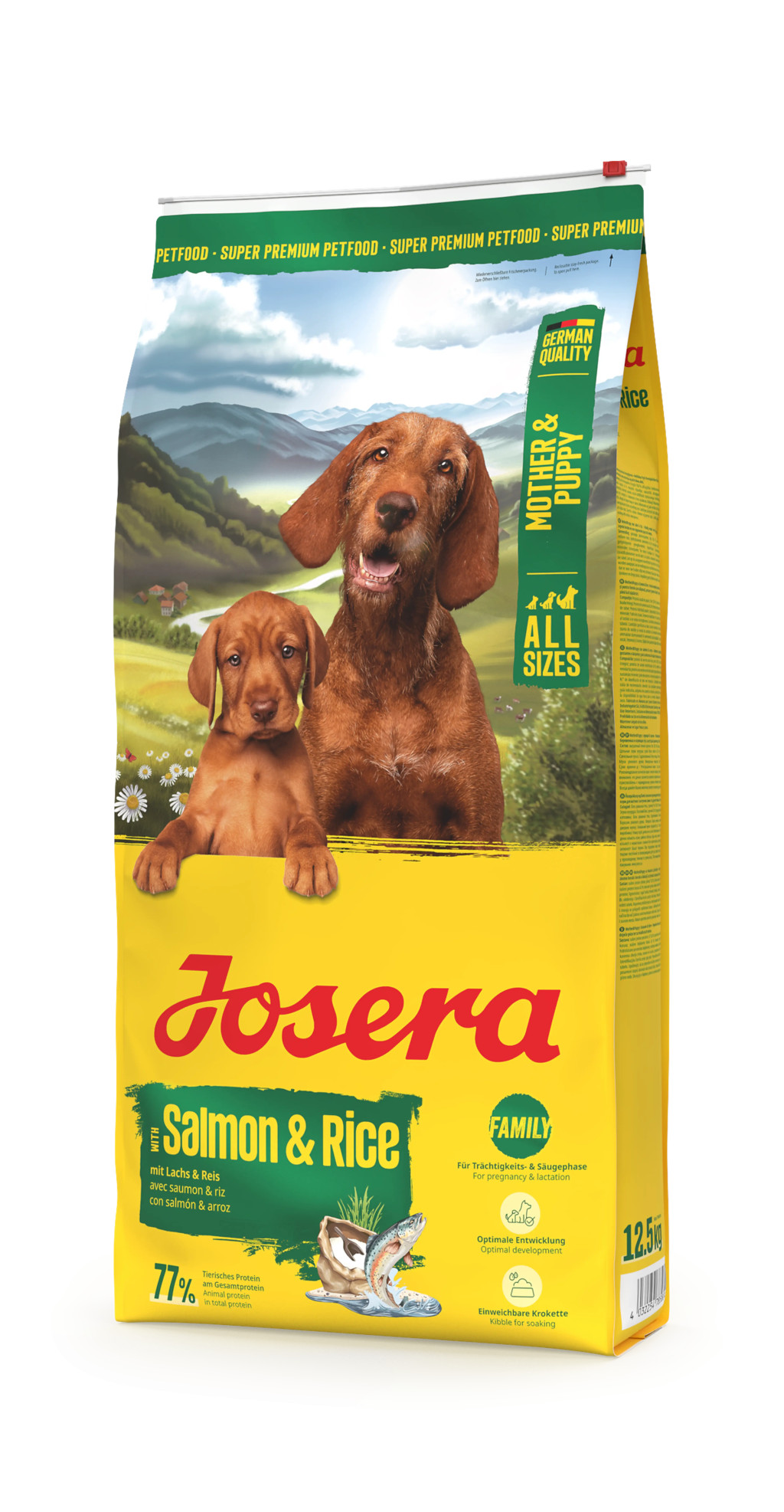 Kisállat webáruház - Josera Mother & Puppy Salmon & Rice | Lazacos és rizses prémium kutyatáp kölyök- és szoptató kutyáknak – 12,5 kg termékek