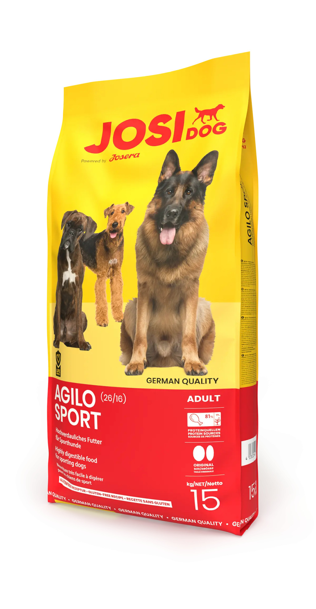 Kisállat webáruház - JosiDog Agilo Sport | Teljes értékű energiatáp aktív és sportos kutyáknak – 15 kg termékek