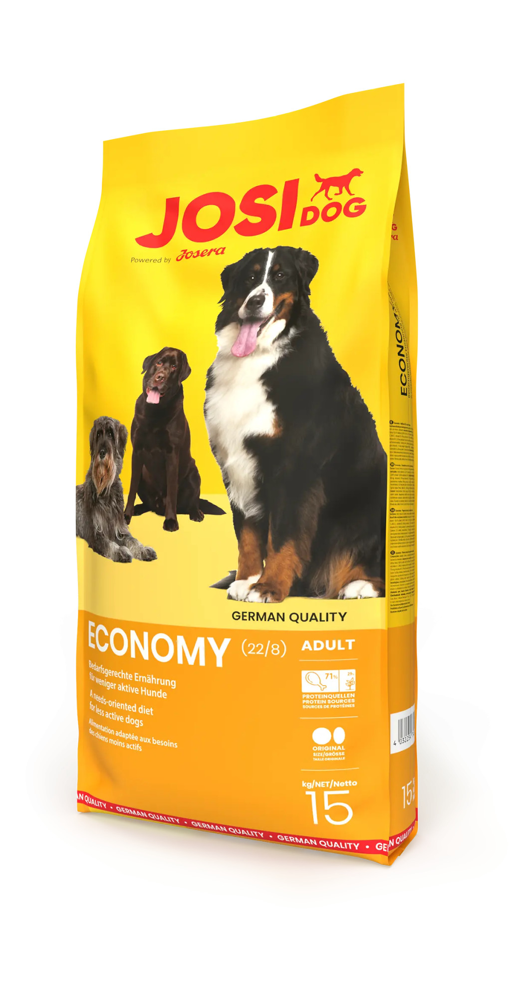 Kisállat webáruház - JosiDog Economy | Teljes értékű mindennapi száraz kutyatáp felnőtt kutyáknak – 15 kg termékek