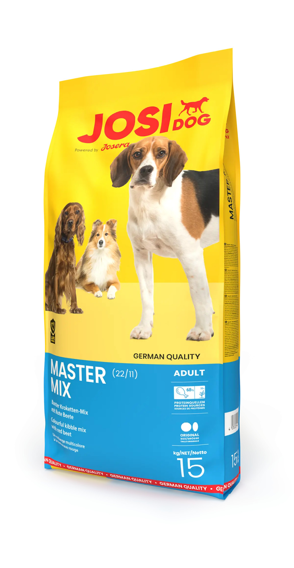 Kisállat webáruház - JosiDog Master Mix | Változatos keverékű, ízletes száraz kutyatáp felnőtt kutyáknak – 15 kg termékek