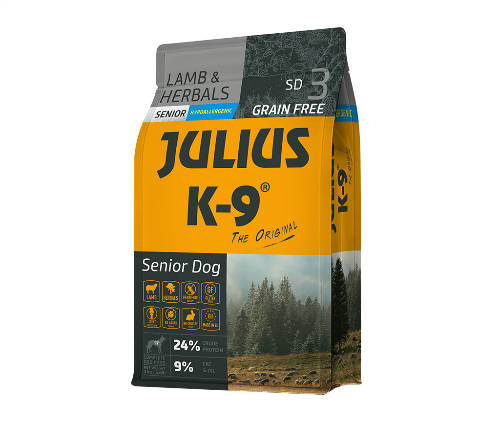 Kisállat webáruház - Julius K-9 | Utility Dog Hypoallergenic | Száraztáp | Idős, túlsúlyos kutyáknak | Bárány, gyógynövény - 3 kg termékek