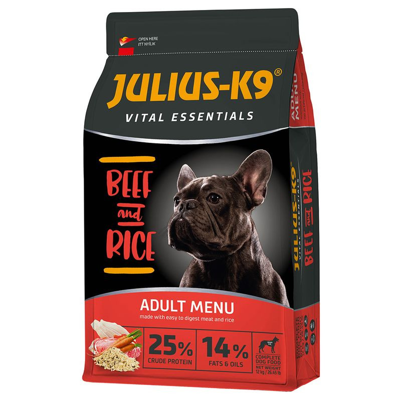 Kisállat webáruház - Julius K-9 | Vital Essentials | Száraztáp | Felnőtt kutyáknak | Marha, rizs - 12 kg termékek