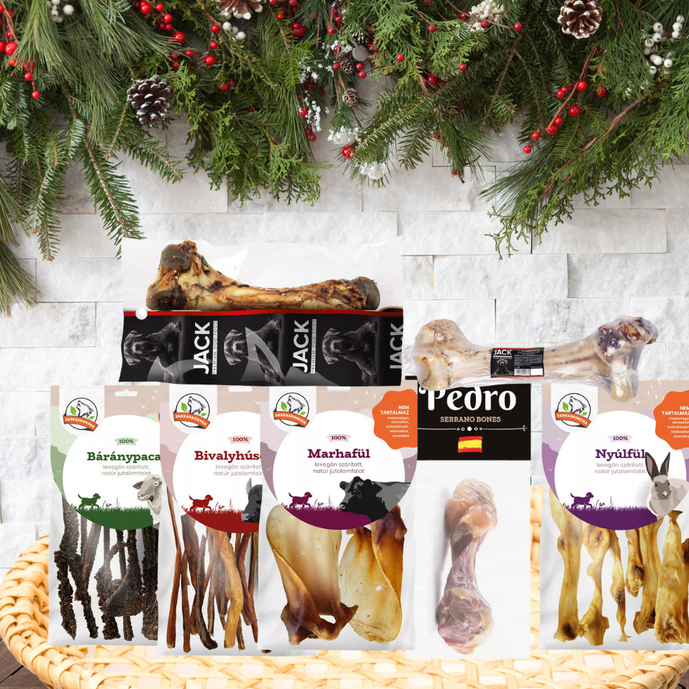 Kisállat webáruház - Karácsonyi Ajándékcsomag Kutyáknak | Power Chewer Christmas Box termékek