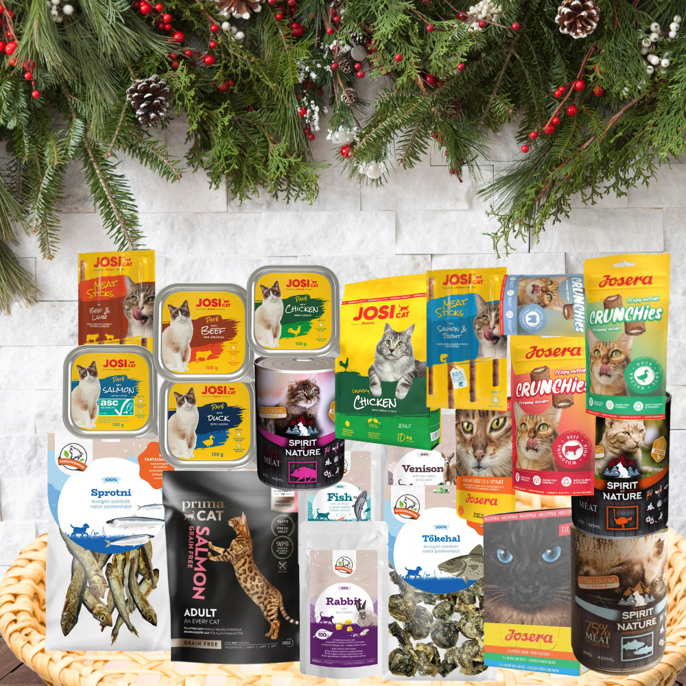 Kisállat webáruház - Karácsonyi Ajándékcsomag Macskáknak | Grand Royal Feast Box termékek
