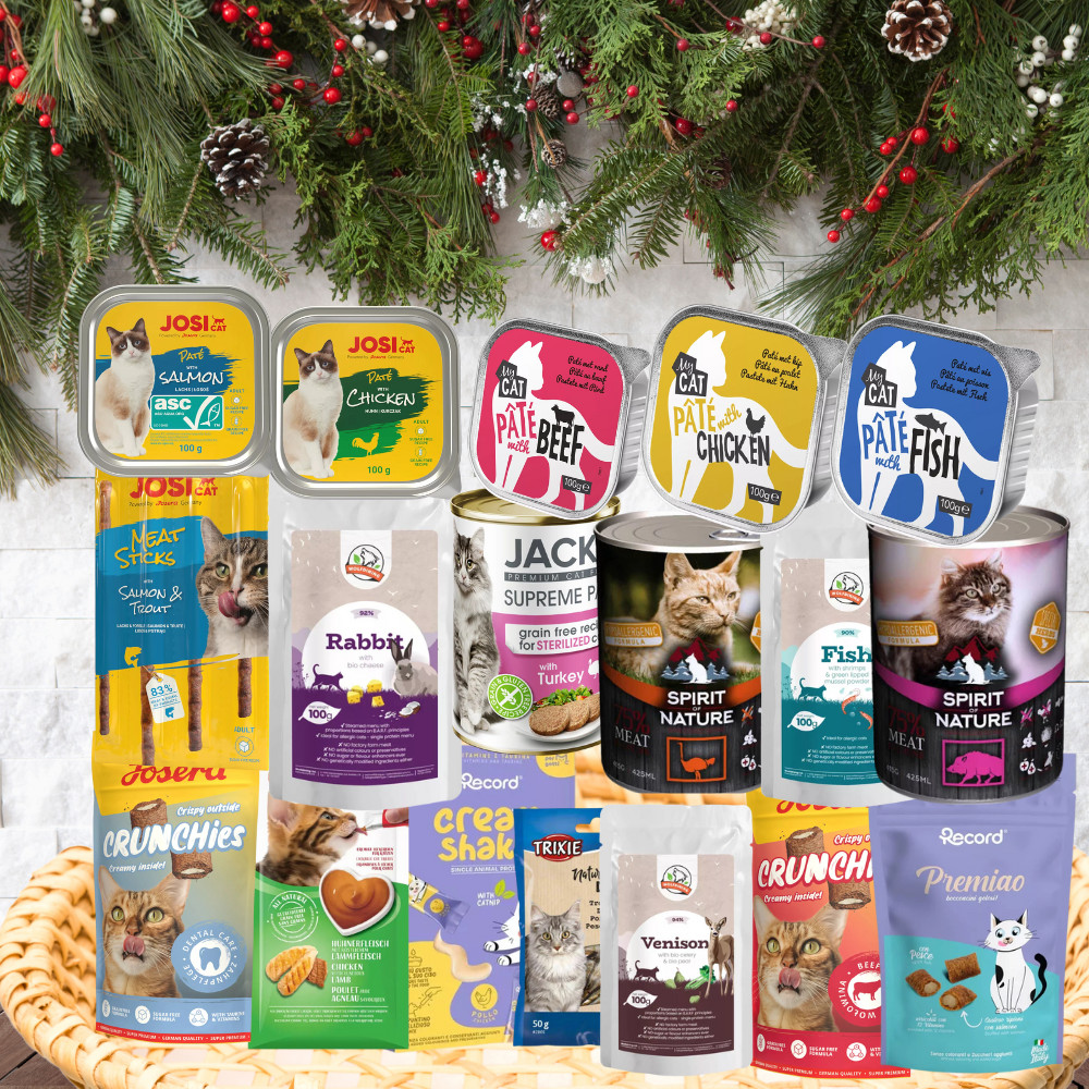 Kisállat webáruház - Karácsonyi Ajándékcsomag Macskáknak | Winter Cat Deluxe Feast termékek