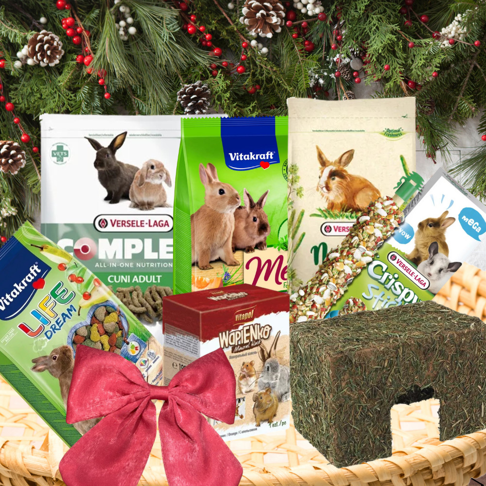 Kisállat webáruház - Karácsonyi Ajándékcsomag Nyulaknak I Cuni Comfort Feast Box – Nyuszi Kényeztető Lakoma termékek