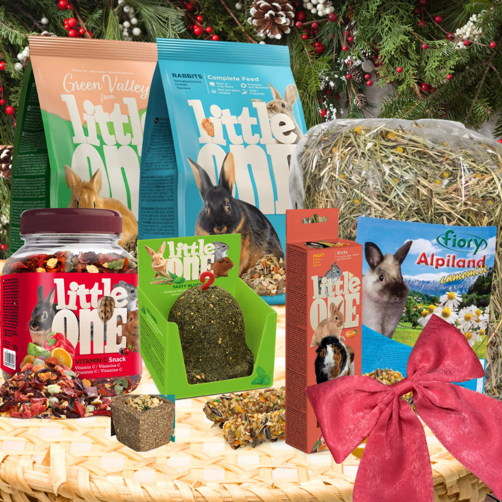 Kisállat webáruház - Karácsonyi Ajándékcsomag Nyulaknak I Meadow Care & Treats Box - Rétifűs Gondoskodás és Finomság termékek