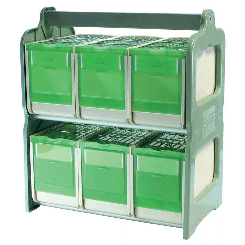 Kisállat webáruház - Madárszállító rácsos közepes 6 db + tartó - 37x22x43 cm termékek