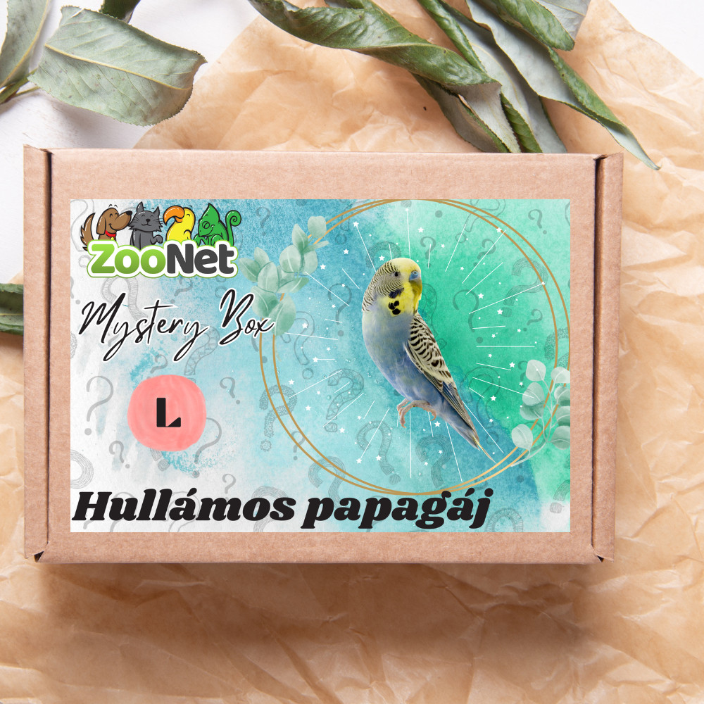 Kisállat webáruház - Mystery Box ajándékdoboz Hullámos papagájoknak – L termékek