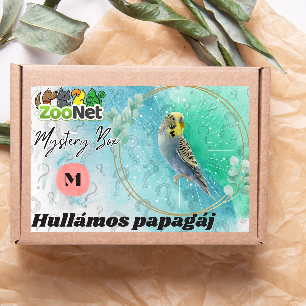 Kisállat webáruház - Mystery Box ajándékdoboz Hullámos papagájoknak – M termékek