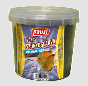 Kisállat webáruház - Panzi | Vörös szúnyoglárva | Díszhaltáp - 110 g (vödrös) termékek