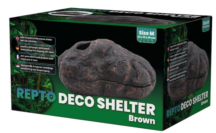 Kisállat webáruház - REPTO | DECO SHELTER BROWN | Bújó, barna - M termékek