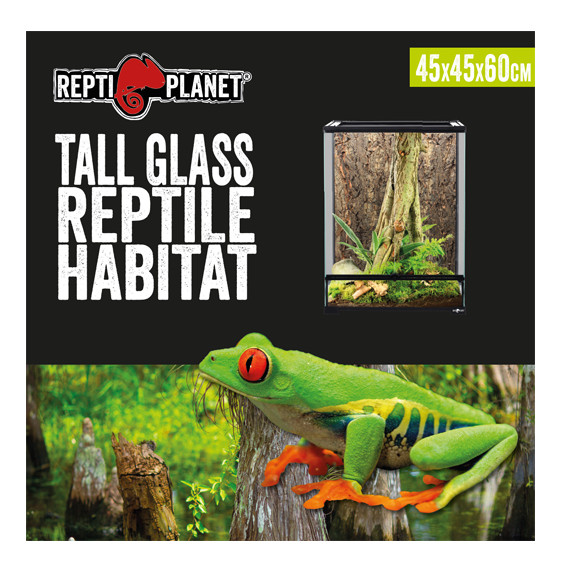 Kisállat webáruház - Repti Planet Tall Glass Reptile Habitat | Paludárium - 45 x 45 x 60 cm termékek