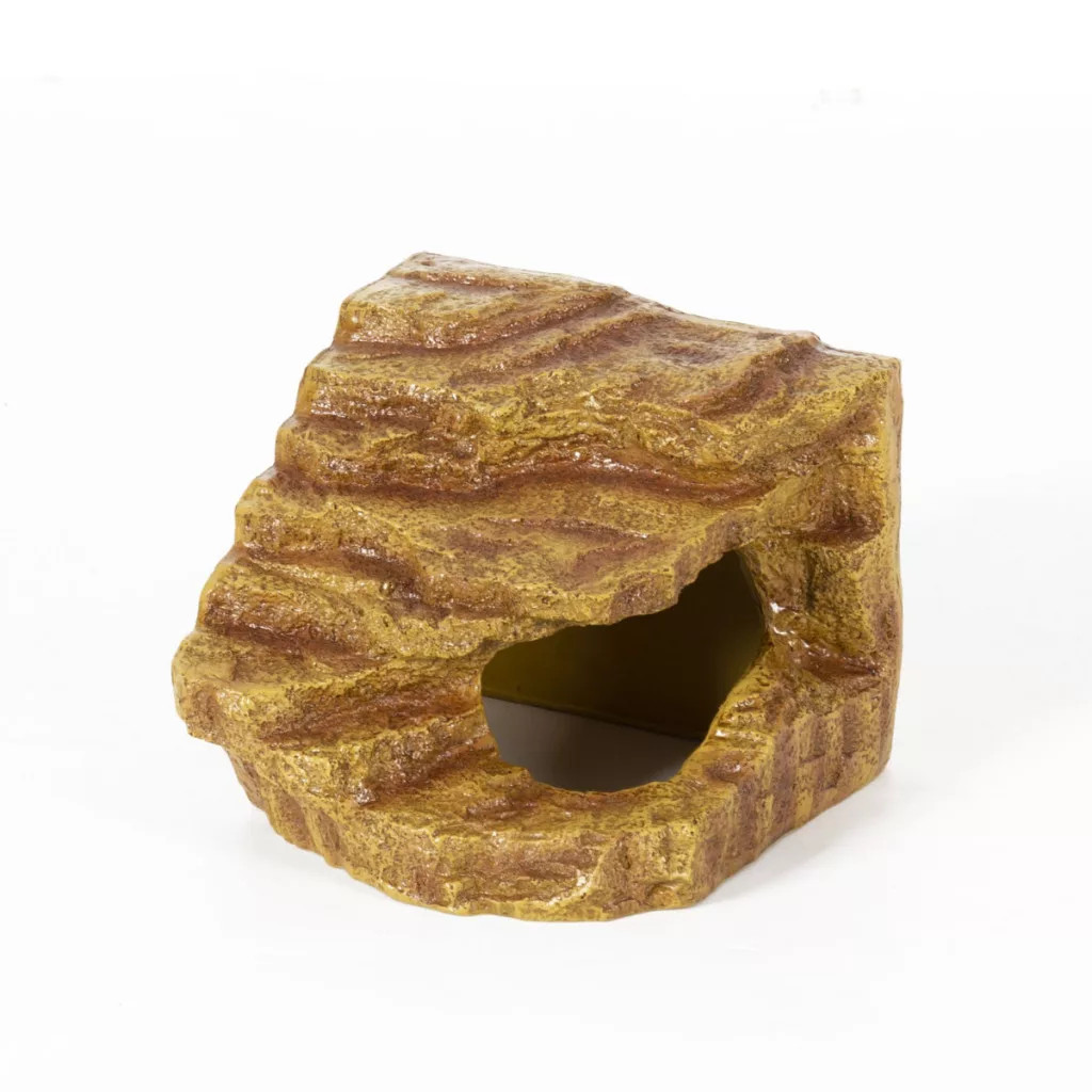 Kisállat webáruház - Repti Zoo | Sarok bújó | Sivatagi szikla alakú terráriumi rejtekhely – 19,5×18,5×15,5 cm termékek