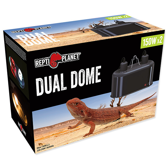 Kisállat webáruház - Repti planet Dual dome | Dupla fém lámpabúra - 2x150 W termékek
