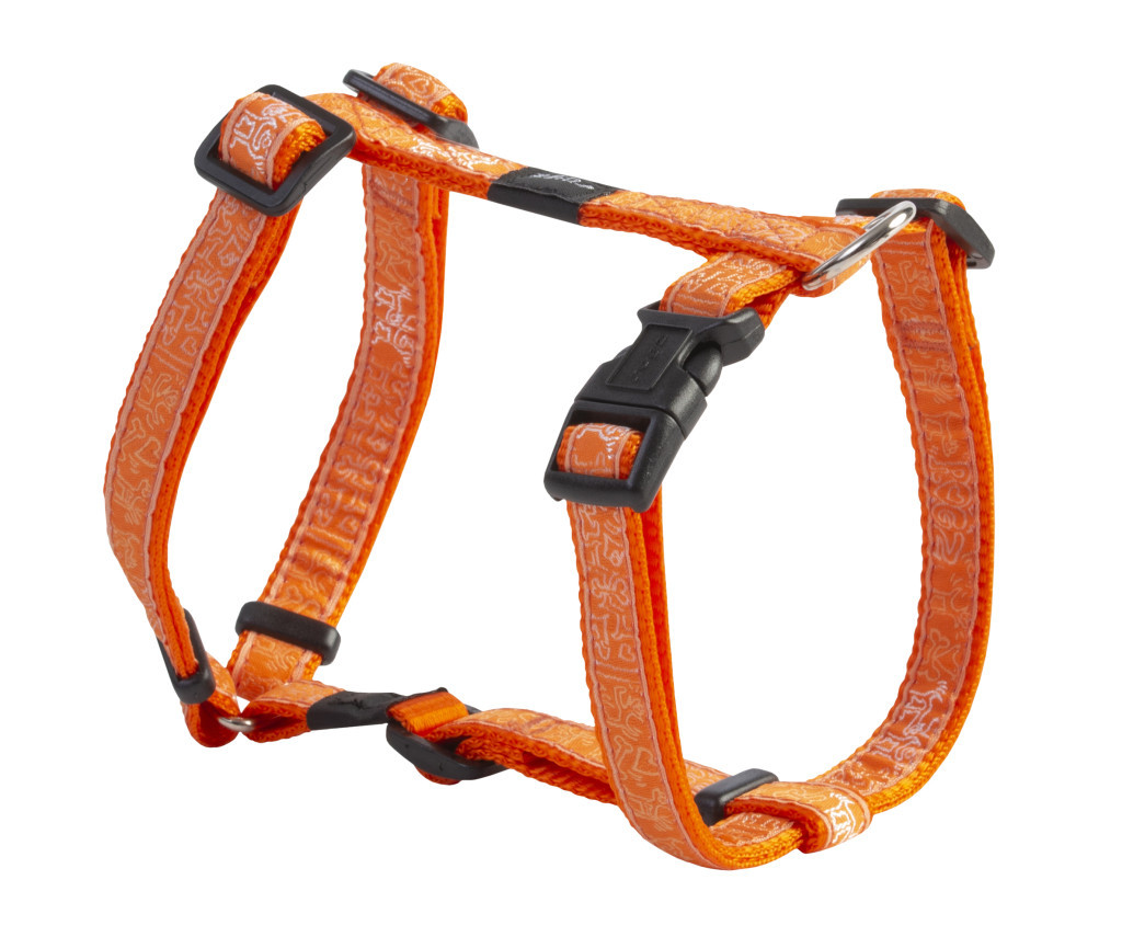 Kisállat webáruház - Rogz FANCY DRESS H-Hám L Narancs kutyamintás termékek