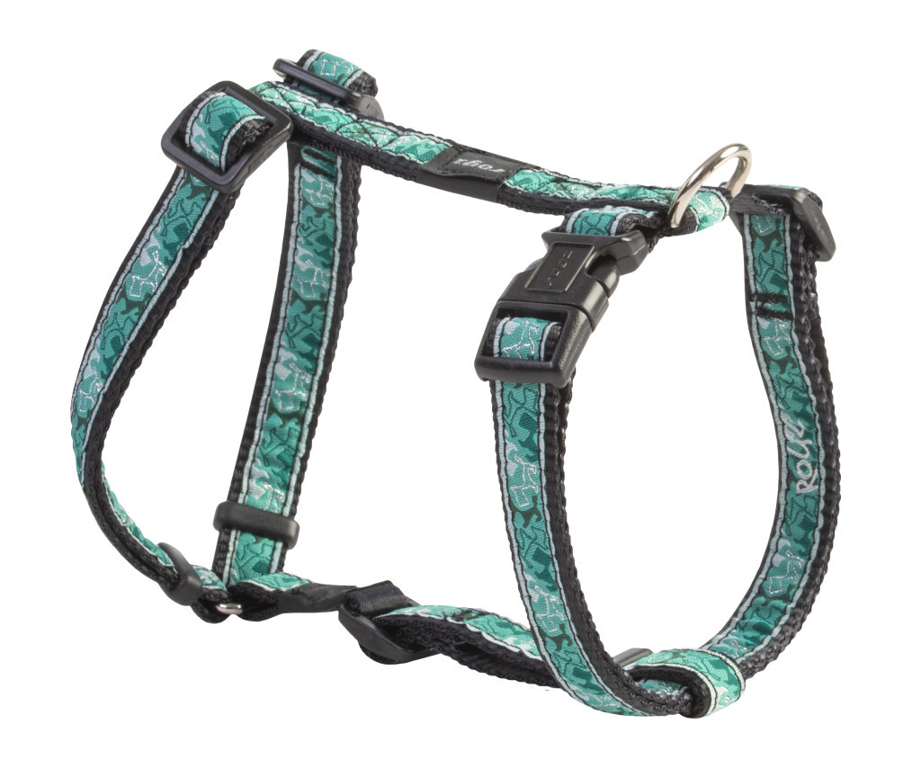 Kisállat webáruház - Rogz FANCY DRESS H-Hám XL Türkíz mintás termékek