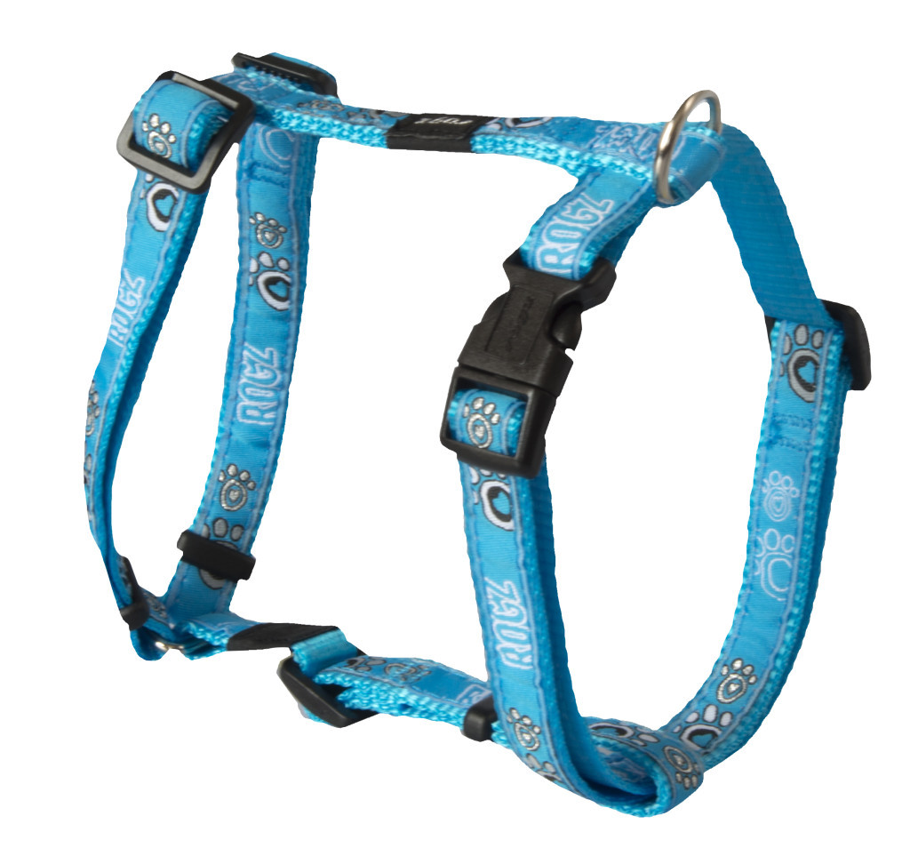Kisállat webáruház - Rogz FANCY DRESS H-Hám XL Türkiz tappancsmintás termékek